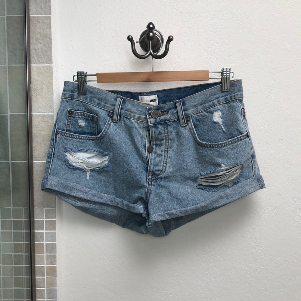Ripped Jean Shorts